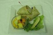 Santa Fe Turkey Avocado Wrap with Fruit Salad